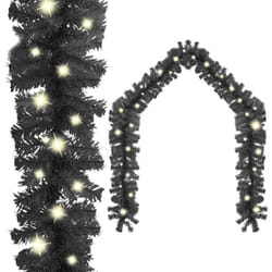 vidaXL Guirlande de Noël avec lumières LED 10 m Noir - TU