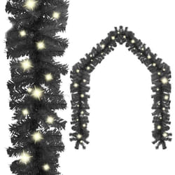 vidaXL Guirlande de Noël avec lumières LED 20 m Noir - TU