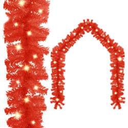 vidaXL Guirlande de Noël avec lumières LED 5 m Rouge - TU