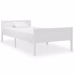 vidaXL Cadre de lit Bois de pin massif Blanc 90x200 cm - 90 x 200 cm