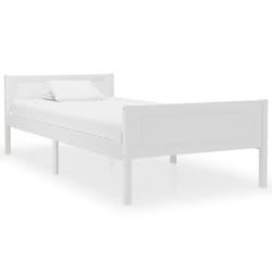 vidaXL Cadre de lit Bois de pin massif Blanc 90x200 cm - 90 x 200 cm