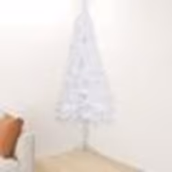 vidaXL Sapin de Noël artificiel d'angle Blanc 240 cm PVC - TU