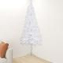 vidaXL Sapin de Noël artificiel d'angle Blanc 240 cm PVC - TU