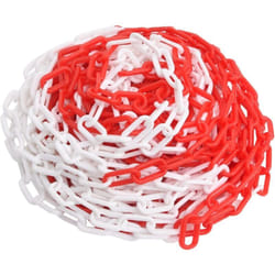 Chaîne d'avertissement Rouge et blanc 100 m Ø8 mm Plastique vidaXL