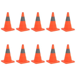 Vidaxl - Cônes de signalisation escamotables 10 pcs 42 cm