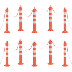 Vidaxl - Bornes de contrôle du trafic 10 pcs avec chaîne 75 cm pe