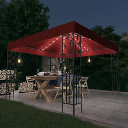 Vidaxl - Tonnelle avec guirlande lumineuse à led 3x3 m Bordeaux