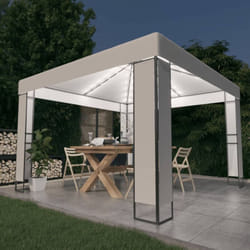 Vidaxl - Tonnelle avec double toit et lumières led 3x3 m Blanc