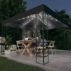 Vidaxl - Chapiteau de jardin avec lumières led 3x3 m Anthracite