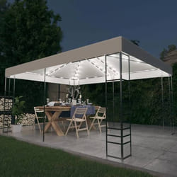 vidaXL Tonnelle avec guirlande lumineuse à LED 4x3x2,7 m Blanc - TU