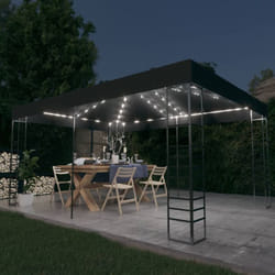 Vidaxl - Tonnelle avec guirlande lumineuse à led 3x4 m Anthracite