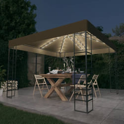 Vidaxl - Chapiteau avec guirlande lumineuse à led 3x3 m Taupe