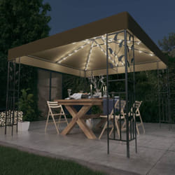 Vidaxl - Tonnelle avec guirlande lumineuse à led 3x3 m Taupe