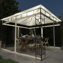 Vidaxl - Tonnelle avec moustiquaire et lumières led 3x3x2,73 m Crème