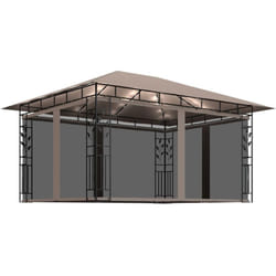 Vidaxl - Tonnelle avec moustiquaire et lumières led 4x3x2,73 m Taupe