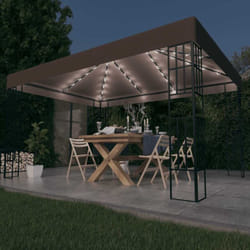 Vidaxl - Tonnelle avec guirlande lumineuse à led 4x3 m Taupe