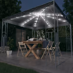 vidaXL Tonnelle avec guirlande lumineuse à LED 300x300 cm Anthracite - TU