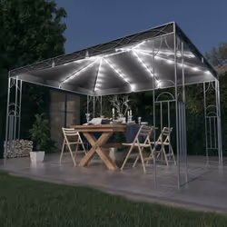vidaXL Tonnelle avec guirlande lumineuse à LED 400x300 cm Anthracite - TU