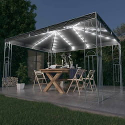 vidaXL Tonnelle avec guirlande lumineuse à LED 400x300 cm Anthracite - TU