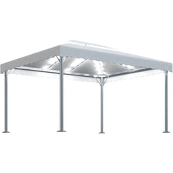 vidaXL Tonnelle avec guirlande lumineuse à LED 4x3 m Crème Aluminium