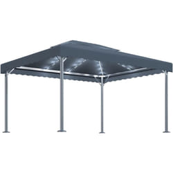 Vidaxl - Tonnelle et guirlande lumineuse à led 4x3m Anthracite Aluminium