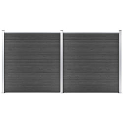 vidaXL Ensemble de panneau de clôture WPC 353x186 cm Noir