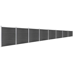 Ensemble de panneau de clôture wpc 1391x186 cm Noir