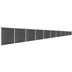 Ensemble de panneau de clôture wpc 1737x186 cm Noir - Vidaxl
