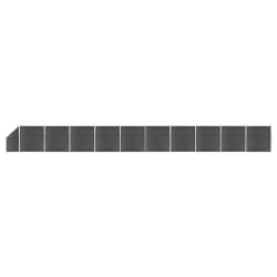 vidaXL Ensemble de panneau de clôture WPC 1830x(105-186) cm Noir - TU