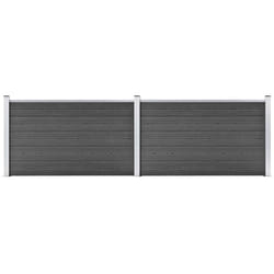 Vidaxl - Ensemble de panneau de clôture wpc 353x105 cm Noir