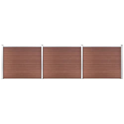 Ensemble de panneau de clôture wpc 526x146 cm Marron