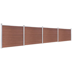 Ensemble de panneau de clôture wpc 699x146 cm Marron Vidaxl