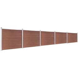 Ensemble de panneau de clôture wpc 872x146 cm Marron