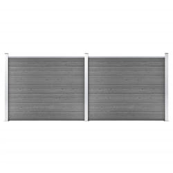 Vidaxl - Ensemble de panneau de clôture wpc 353x146 cm Gris