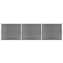 Ensemble de panneau de clôture wpc 526x146 cm Gris