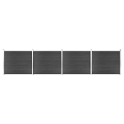 vidaXL Ensemble de panneau de clôture WPC 699x146 cm Gris - TU