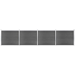 Vidaxl - Ensemble de panneau de clôture wpc 699x146 cm Noir
