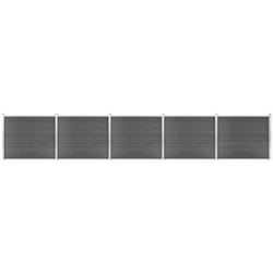 Ensemble de panneau de clôture wpc 872x146 cm Noir Vidaxl