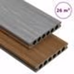 vidaXL Panneaux de terrasse et accessoires WPC Marron/gris 26 m² 2,2 m