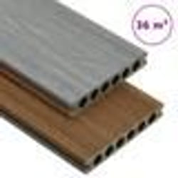 vidaXL Panneaux de terrasse et accessoires WPC Marron/gris 36 m² 2,2 m