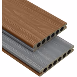 Cet ensemble complet de panneaux de terrasse en WPC avec des accessoires, d'une dimension totale de 10 mètres carrés, est par ...