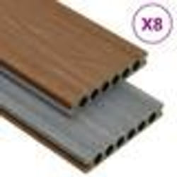 vidaXL Panneaux de terrasse et accessoires WPC Marron/gris 20 m² 4 m