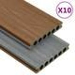 vidaXL Panneaux de terrasse et accessoires WPC Marron/gris 25 m² 4 m