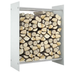 vidaXL Portant de bois de chauffage Blanc 80x35x100 cm Verre trempé