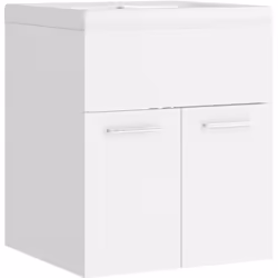 Cette armoire d'évier avec lavabo intégré s'agence parfaitement à votre salle de bain ou toilette avec un aspect saisissant e ...