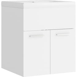 Vidaxl - Armoire d'évier avec lavabo intégré Blanc Aggloméré
