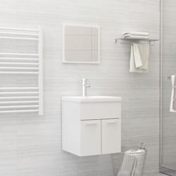 Ensemble de meubles de salle de bain Blanc brillant Aggloméré Vidaxl