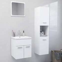 Vidaxl - Ensemble de meubles de salle de bain Blanc Aggloméré