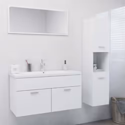 Avec cet ensemble de meubles de salle de bain, vous pouvez créer un espace de rangement supplémentaire pour votre salle de ba ...