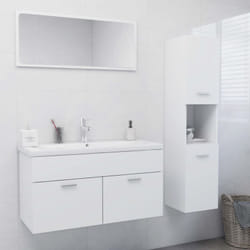 Ensemble de meubles de salle de bain Blanc Bois d'ingénierie Vidaxl